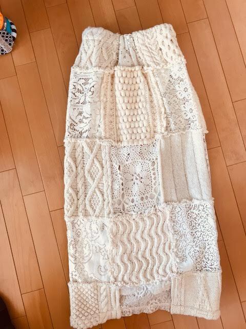 ▼美品 6万5000円 MALION vintage 再構築 リメイク ニット スカート_画像3