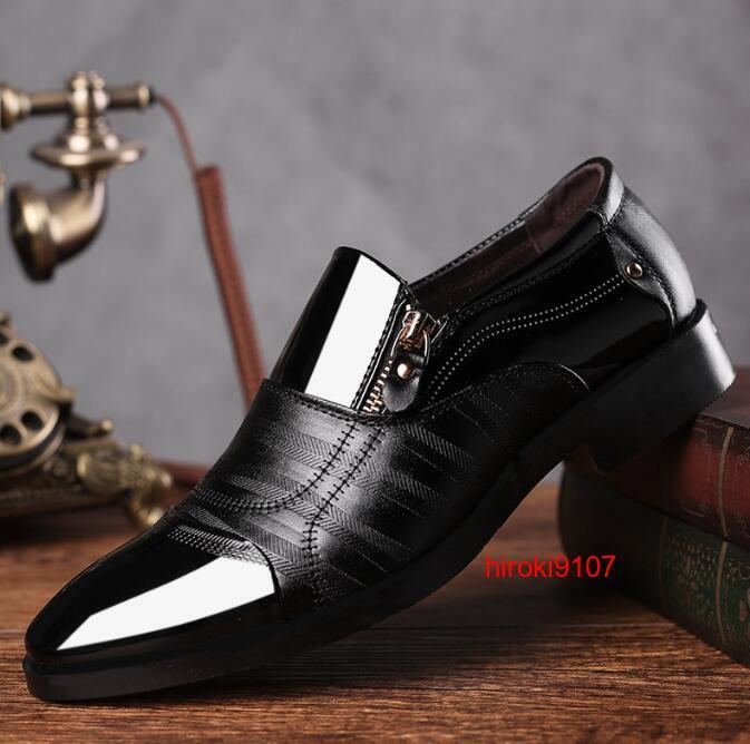 ビジネスシューズ メンズ 革靴 紳士靴 フォーマル ショートブーツ 春秋 防水 軽量 黒 2色 レザー 安いAQ2-6_画像4