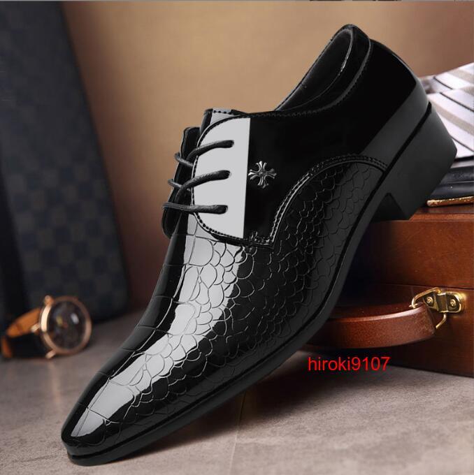 ビジネスシューズ メンズ 革靴 紳士靴 フォーマル ショートブーツ 春秋 防水 軽量 黒色 レザー 安いAQ2-13_画像1
