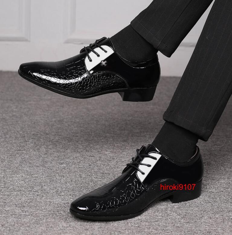 ビジネスシューズ メンズ 革靴 紳士靴 フォーマル ショートブーツ 春秋 防水 軽量 黒色 レザー 安いAQ2-13_画像6