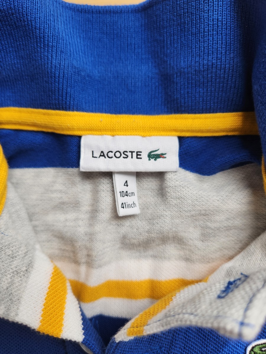 試着程度 LACOSTE ラコステ ポロシャツ 104cm キッズ の画像2