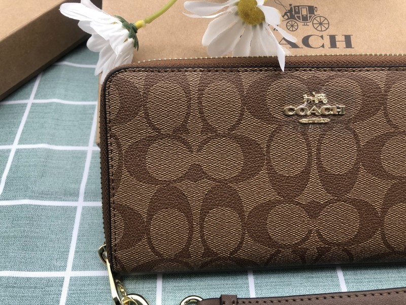 COACH コーチ 財布 長財布 メンズ レディース ロゴ シグネチャー プレゼント ブラウン ギフト 新品 未使用 ウォレット ストラップ付き C067_画像2