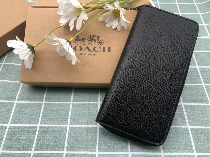 財布 COACH 長財布 コーチ プレゼント ブラック メンズ 新品 未使用 ラウンドファスナー レザー 小銭入れあり ブランド A196_画像4