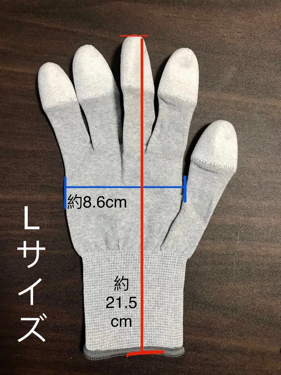 軍手 作業手袋 LMS三サイズセット グローブ　指先ディッピング　帯電防止 おまけ付き(クリーンワイパー/マイクロファイバー１枚)