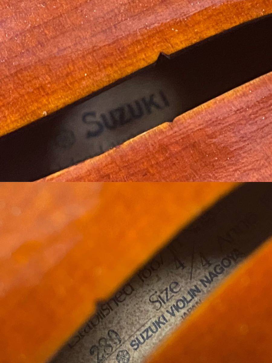 SUZUKI バイオリン No.280 サイズ４/4 Anno 198４ケース 弓 付き 弦楽器 楽器 中古★0421F_画像6