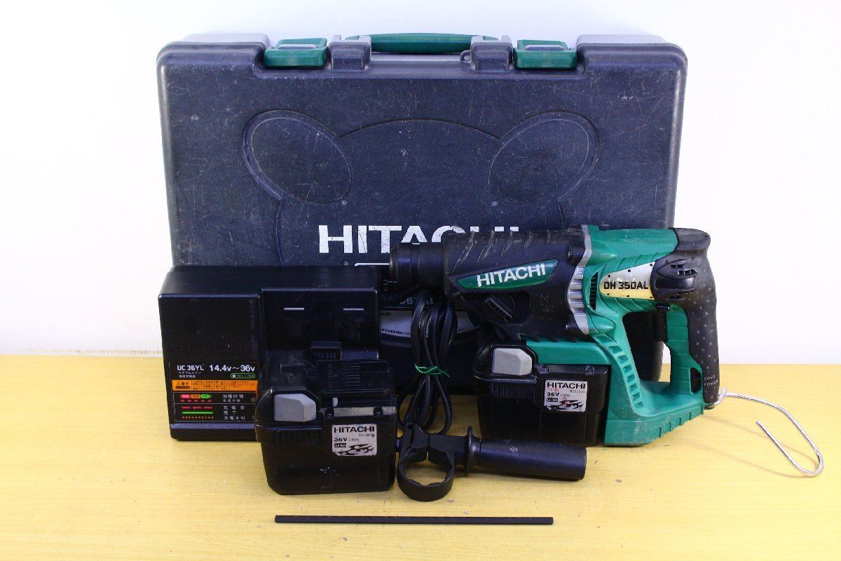 ●HITACHI/日立工機 DH36DAL コードレスロータリハンマドリル 26mm 穴あけ ハツリ 付属品あり 電動工具【10903120】_画像1