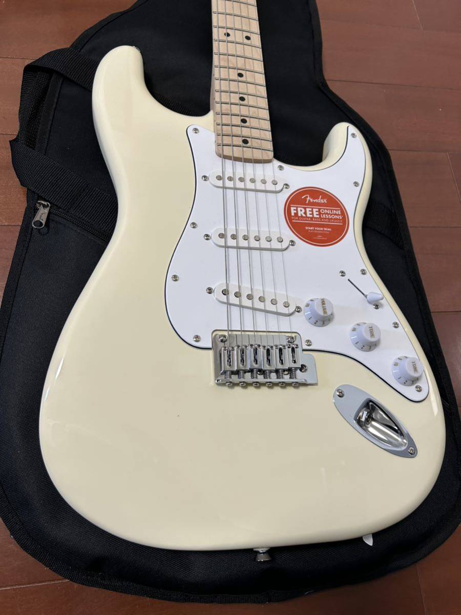 2月購入！ほぼ新品！Squier Affinity Series Stratocaster (Olympic White/Maple)_画像2