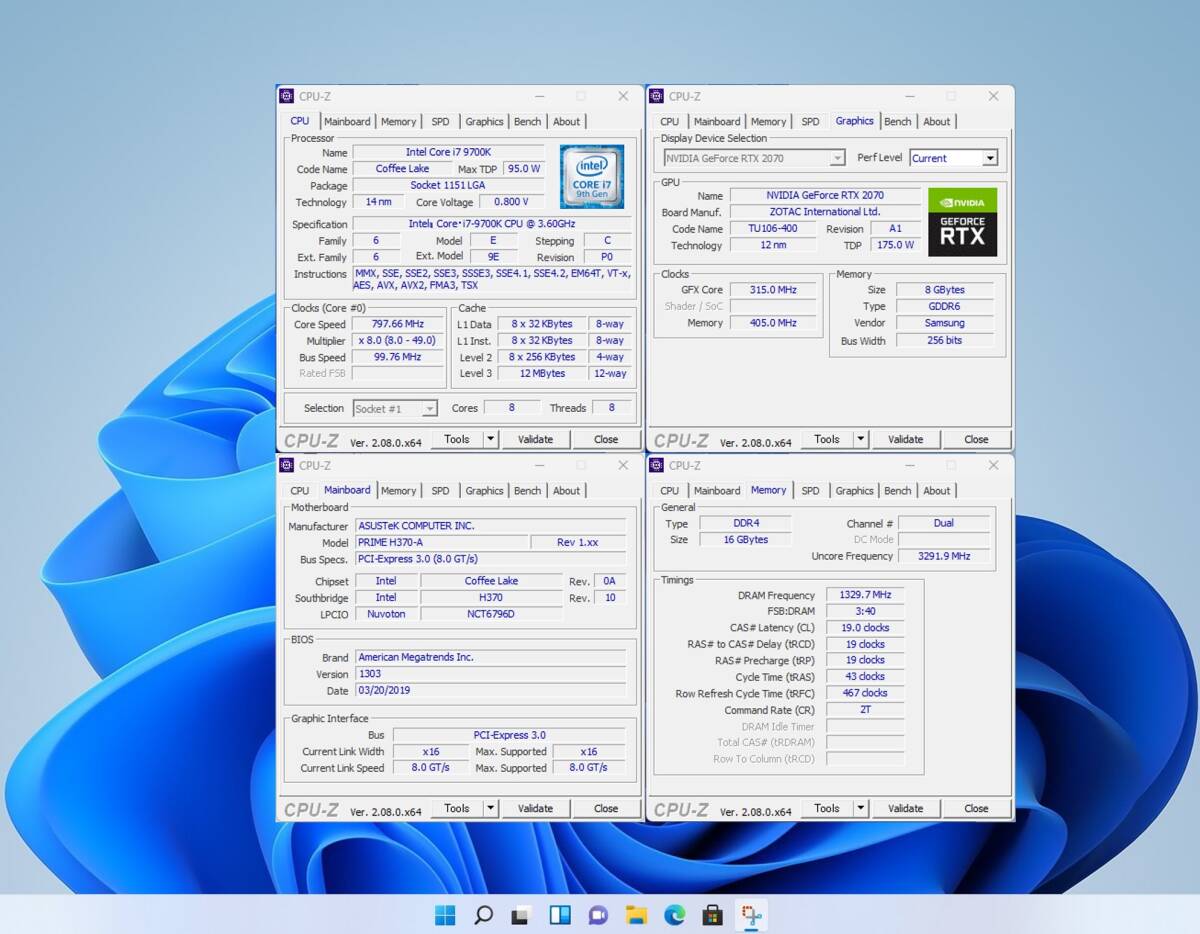 ハイスペック Gaming PC/i7 9700K/16G/RTX2070/SSD m.2 512G＋HDD 2T/WIN11/#1DE_画像5