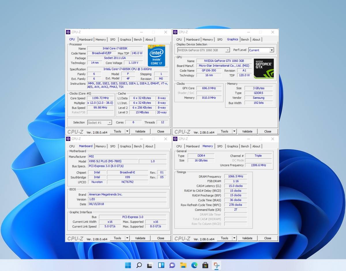 ハイスペック Gaming PC/i7 6850K/16G/GTX1060/SSD＋HDD/#1C4の画像5