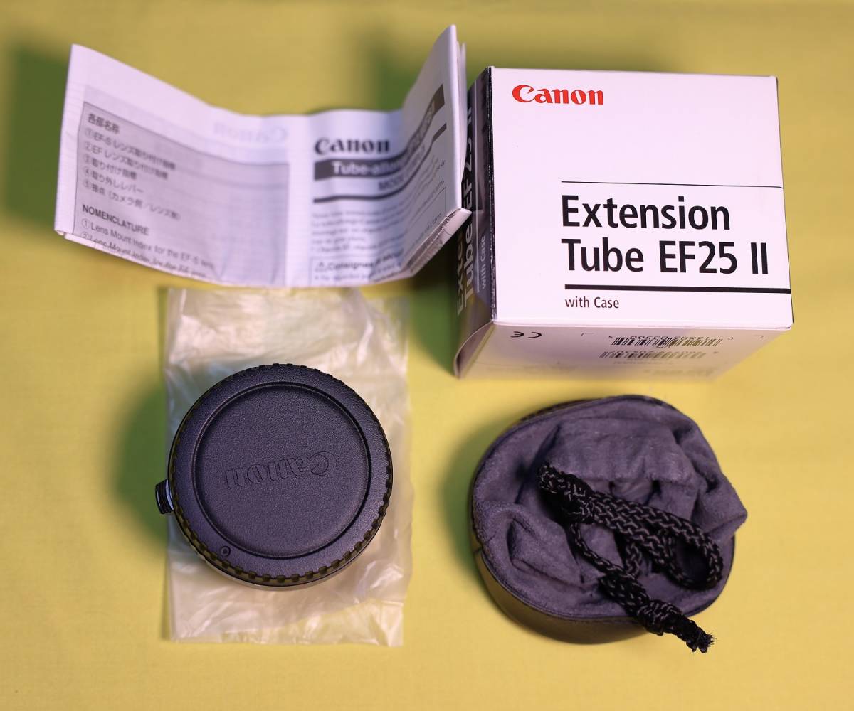 CANON キヤノン Extension Tube EF25 Ⅱ エクステンションチューブ With Case 純正ソフトケース　箱付き 1回使用　未使用に近い_画像1