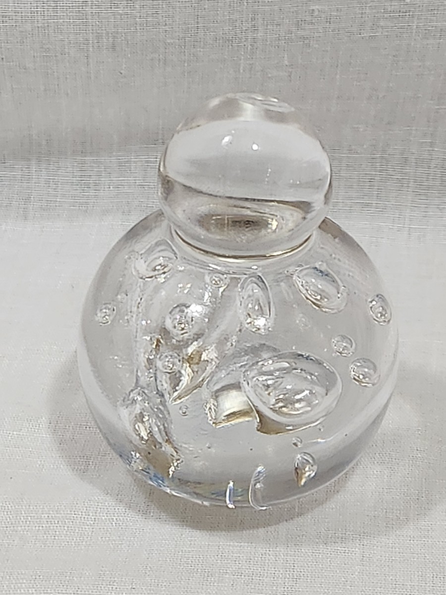 sa... glass paperweight bubble weight approximately 236g