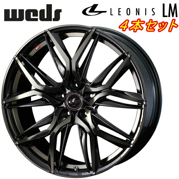 ウェッズ レオニス LM ホイール4本 パールブラック/ミラーカット/チタントップ 6.5-16inch 5H/PCD114.3 inset+40_画像1