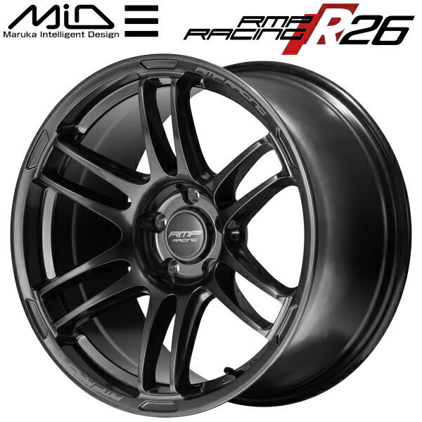 MID RMP RACING R26 ホイール4本 ディープチタンシルバー 7.0J-17inch 5H/PCD100 inset+48_画像1