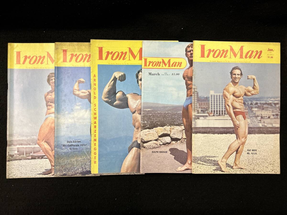 【302雑誌】アイアンマン　Iron Man 1975年　ボディビルダー　5冊　アーノルド・シュワルツェネッガー　セルジオ・オリバ_画像1