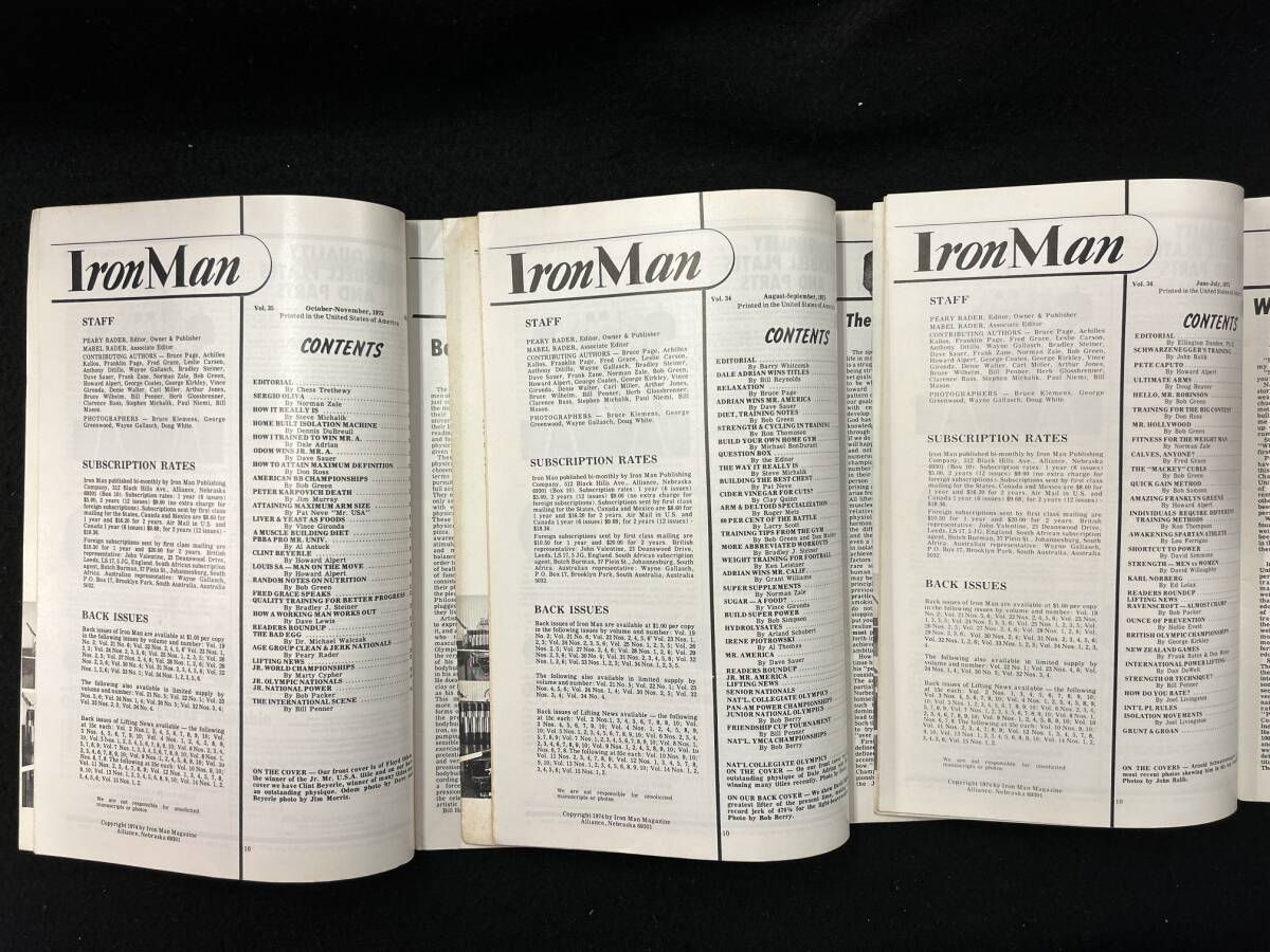 【302雑誌】アイアンマン　Iron Man 1975年　ボディビルダー　5冊　アーノルド・シュワルツェネッガー　セルジオ・オリバ_画像7