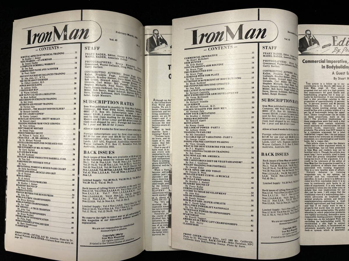 【302雑誌】アイアンマン　Iron Man 1984年　ボディビルダー　6冊_画像3