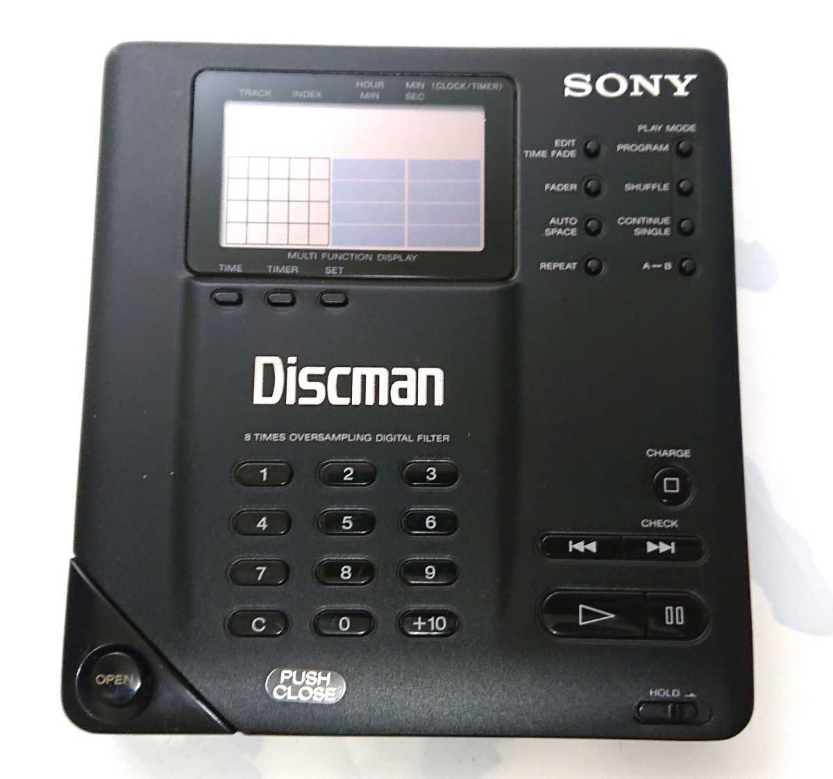 動作確認済 SONY Discman ソニー ディスクマン ポータブルCDプレーヤー Dー350 社外ACアダプタ付属 Walkman CDウォークマン D350 レア 希少_画像2