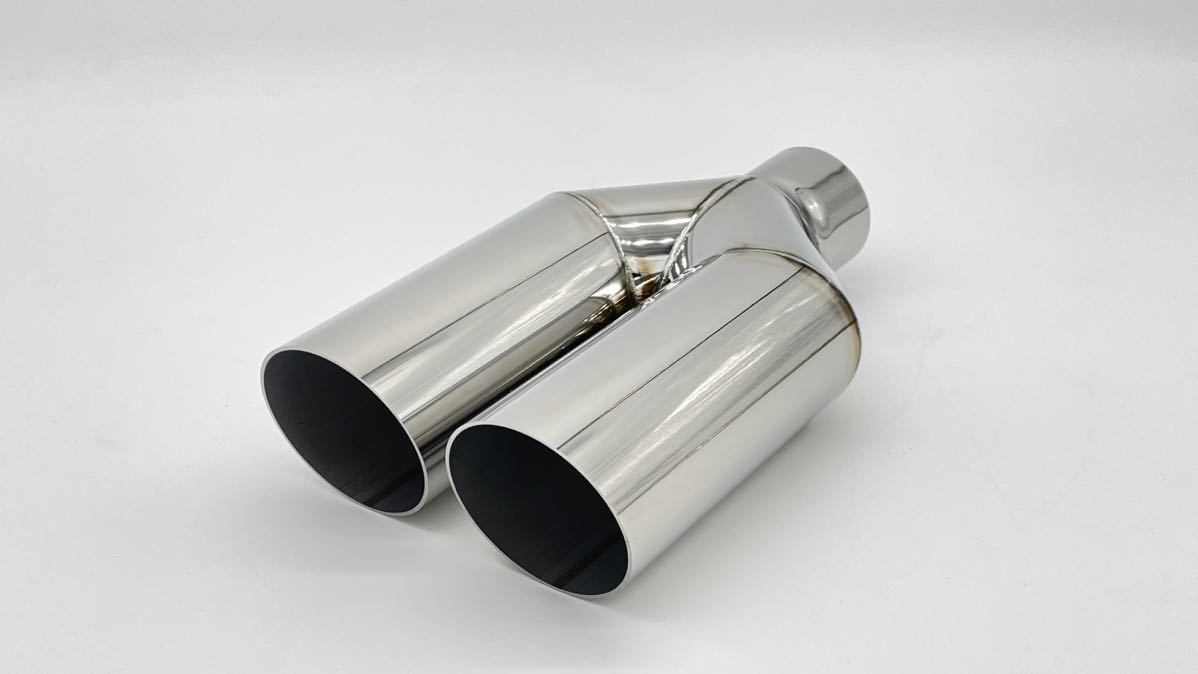  one-off muffler work for dual muffler exit 15° slash cut 70φ twin entrance inside diameter 50.8φ size modification possibility 