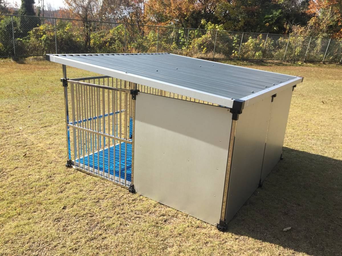  made of stainless steel dog house DFS-M2 (1 tsubo type outdoors for kennel ) large dog floor attaching [ free shipping ]