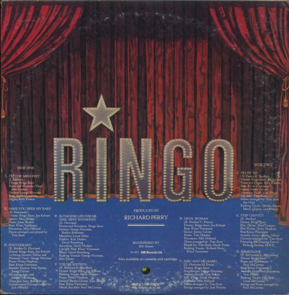 LP Ringo Starr Ringo - Apple Records EAP-9037X_画像2