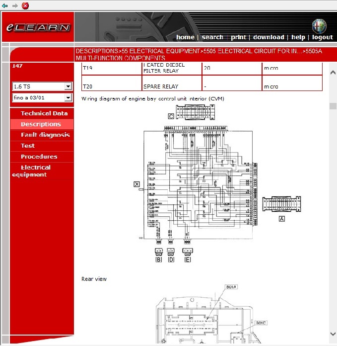ALFA アルファロメオ 147 電子 マニュアル 　整備書 配線図 修理書　e-LEARN 電子整備書　 _画像4