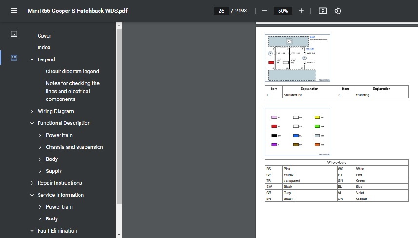 MINI R56 Cooper S クーパーS カラー配線図 整備書 ミニ  (Cooper JCW One ジョンクーパーワークスも選択可能） の画像5