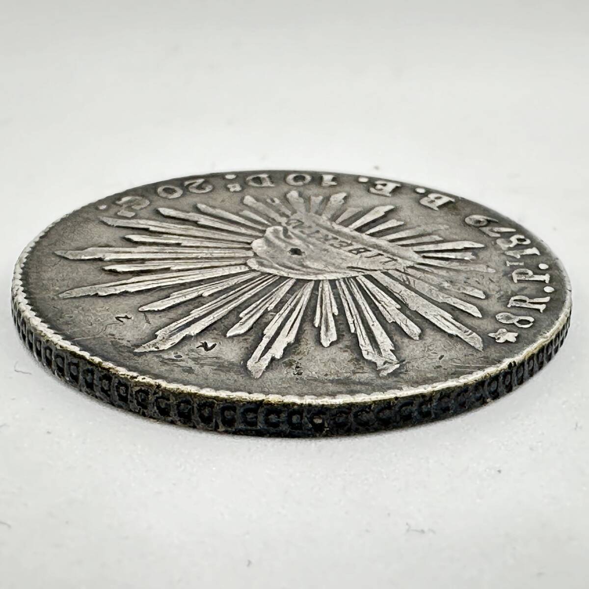 送料無料 1スタ 古銭 メキシコ 8 Reales レアル 1879年 銀貨 硬貨 シルバー900#12410の画像8