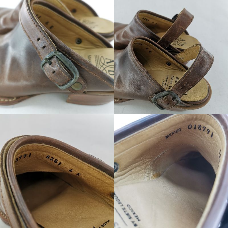  бесплатная доставка Mexico производства Adams ботинки ADAM\'S BOOTS сандалии кожа Brown чай цвет 6E (JP25-25.5cm) каблук высота примерно 6cm Western кожа #12461