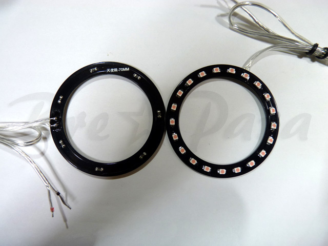 *SMD angel's eye |LED ring black base 70. pink 2 piece set LED lighting ring air conditioner duct 