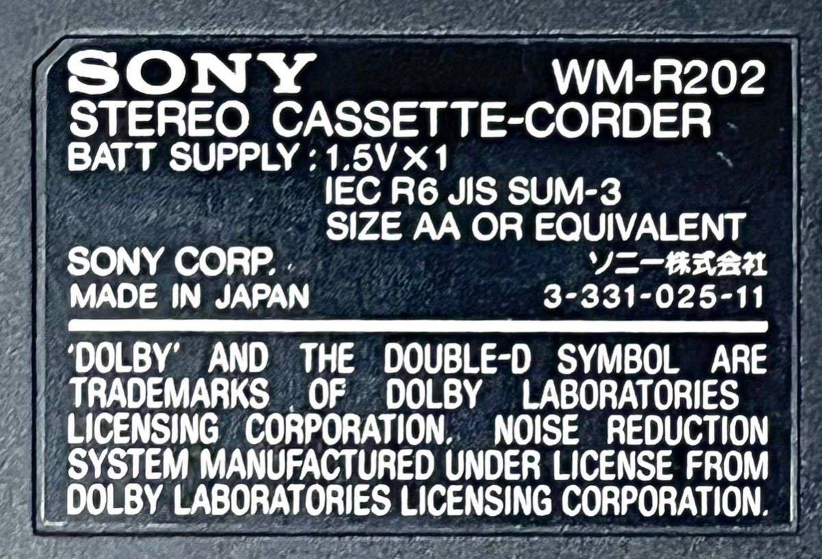 SONY ソニー WALKMAN WM-R202 ポータブルカセット カセットウォークマン 0208①_画像10