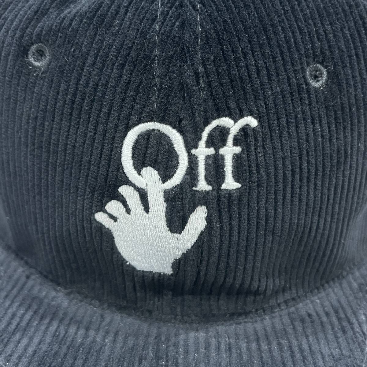 【未使用品】 オフホワイト Off-White ハンドOff ロゴ　ベースボールキャップ　ブラック　O/S