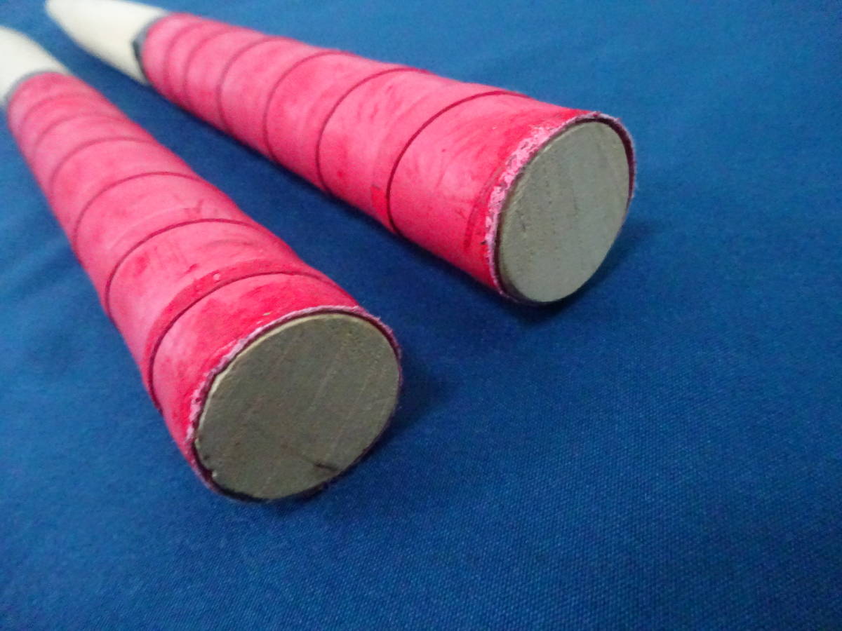 (.-J-411 ) futoshi тамбурин без тарелочек. . человек палочки красный длина 40cm диаметр 2.5cm б/у 