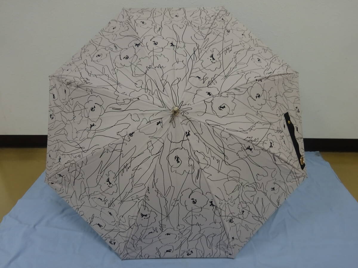 (せ-A1-1023 ) サマーシールド オーロラ(株) 傘 日本製 伸縮 レディース 晴雨兼用傘 ベージュ オシャレ 中古の画像1