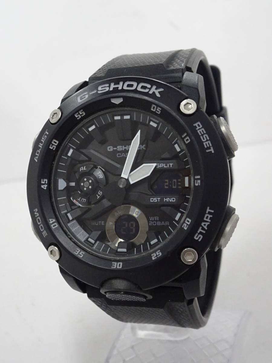 (つ-U-560)G-SHOCK ジーショック 腕時計 GA-2000 デジタル カーボンコアガード ブラック メンズ CASIO カシオ 動作品 中古_画像1