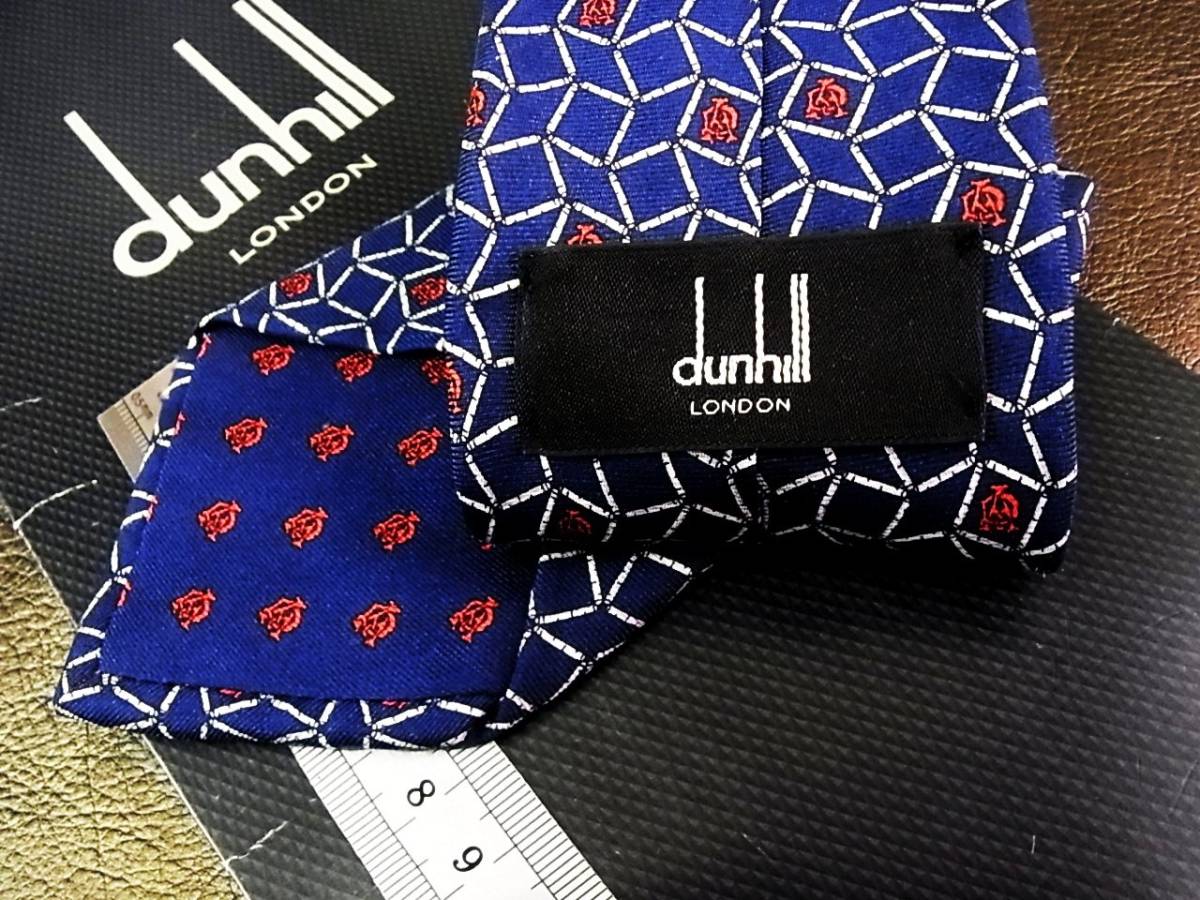 ●bv0018●良品●【ｄunhill】ダンヒル 細ナロータイ【総/新作ｄロゴ】ネクタイ_画像1