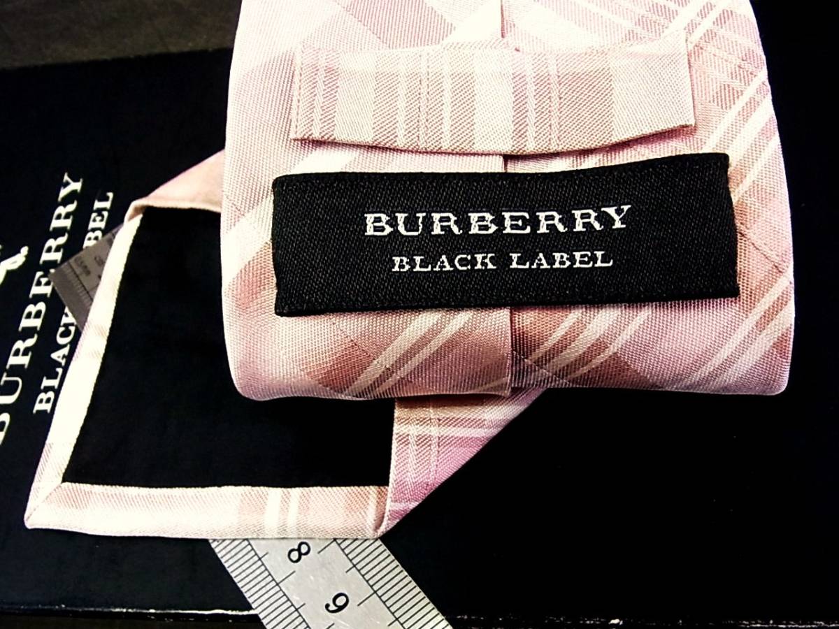 ●bv0409●良品●バーバリー【ブラックレーベル】【BURBERRY】【ロゴ入】ネクタイ_画像1