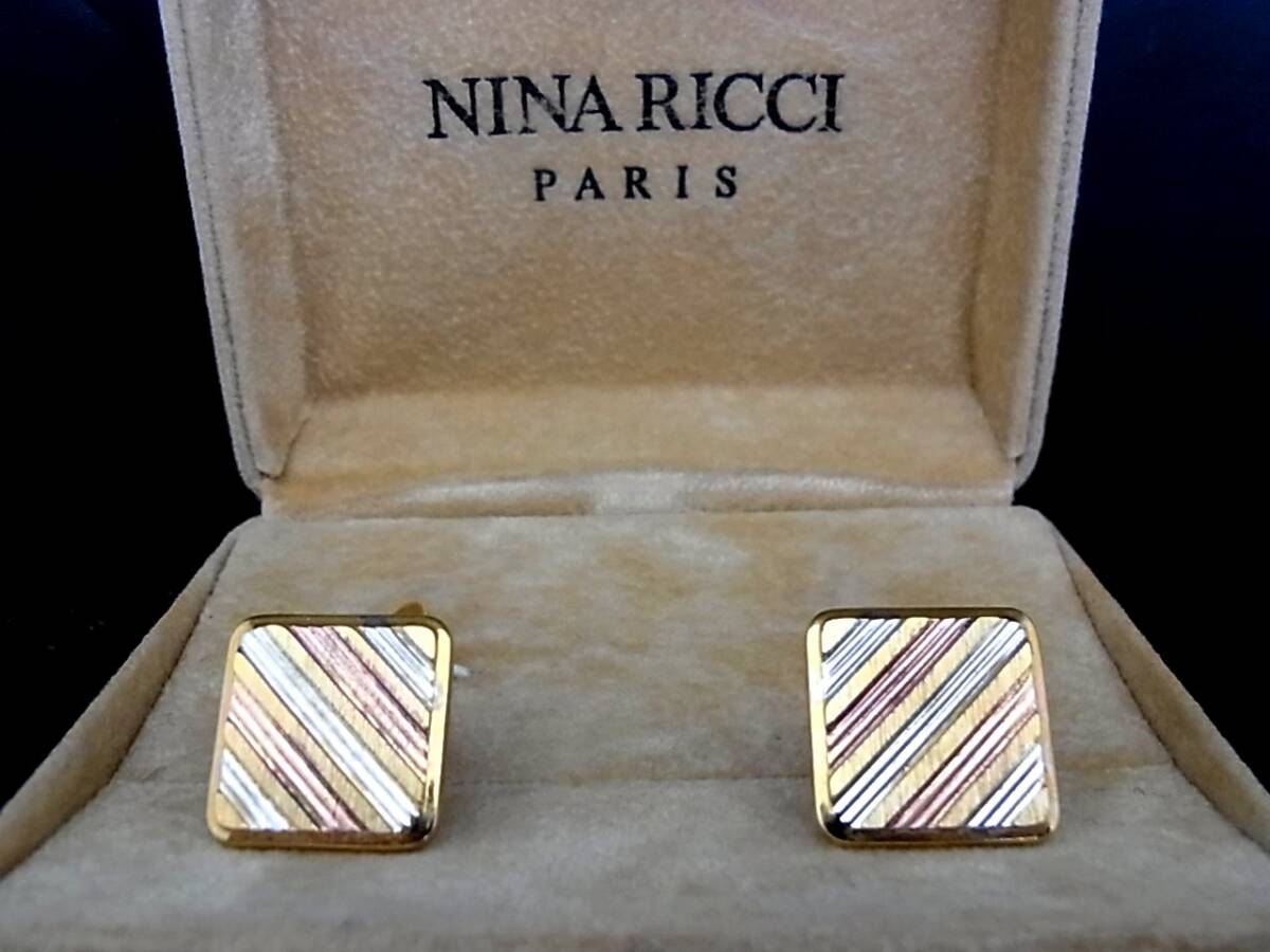 ◎№4603◎■良品■ニナリッチ【NINA RICCI】【シルバー・ゴールド】■カフス♪_画像1