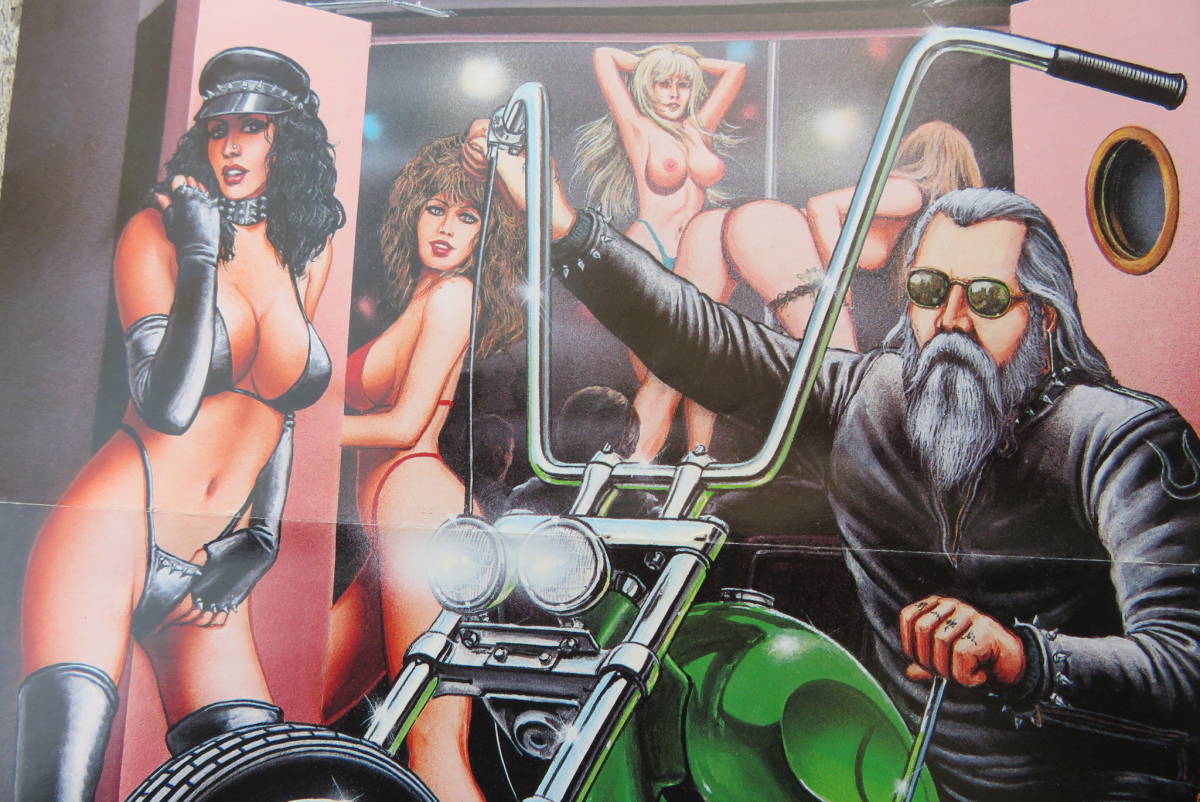 當(dāng)時(shí)物 70's David Mann Easyriders ポスター ハーレー アメリカ ヴィンテージ ガレージ インテリア USA USED（A-434） 