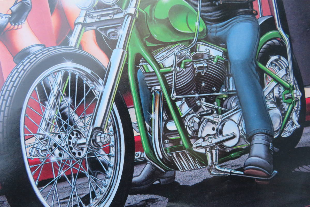 當(dāng)時(shí)物 70's David Mann Easyriders ポスター ハーレー アメリカ ヴィンテージ ガレージ インテリア USA USED（A-434） 