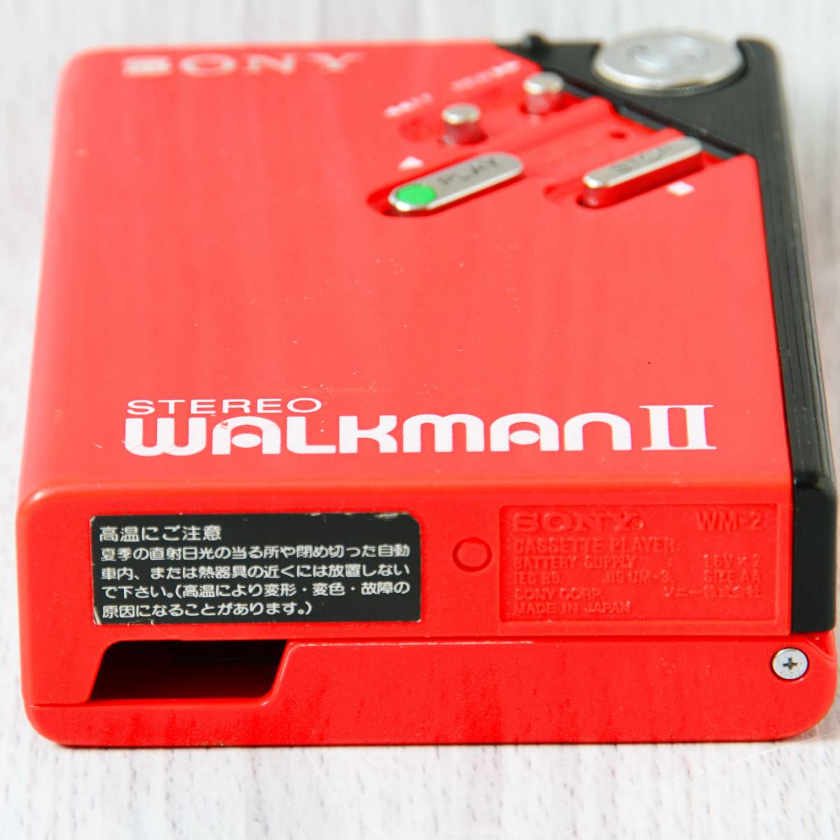 SONY WALKMAN WM-2 カセットウォークマン レッド ケース付 整備 SONY WALKMAN WM-2 カセットウォークマン レッド ケース付 整備