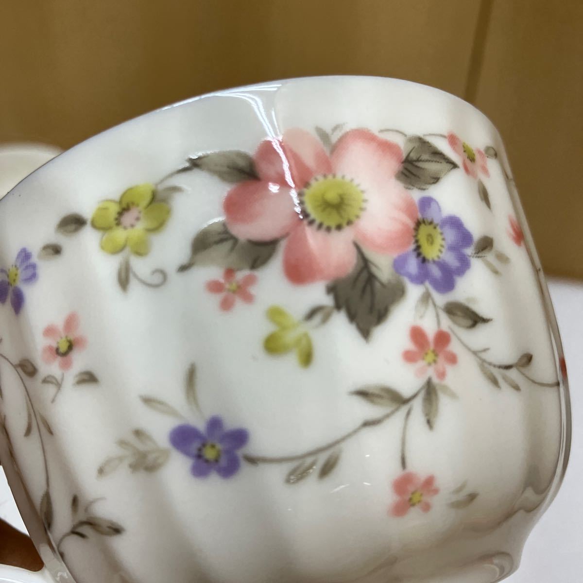 MK5611 NARUMI CHINA ナルミ カップ＆ソーサー ティーカップ コーヒーカップ 食器 洋食器 花柄 金彩 未使用品 2024021020_画像8