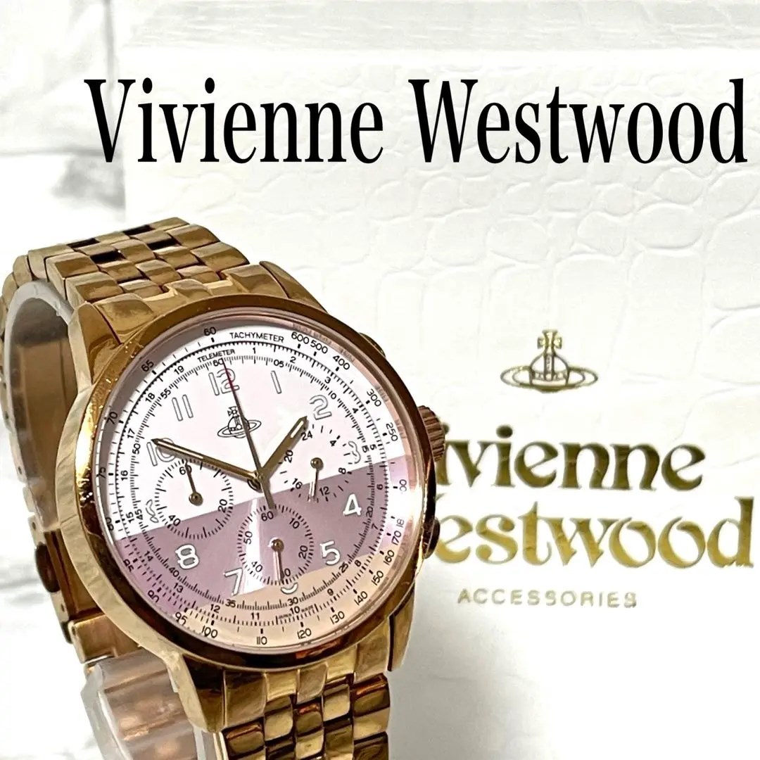 稼動品 ヴィヴィアンウエストウッド クロノグラフ 腕時計 バイカラーの画像1