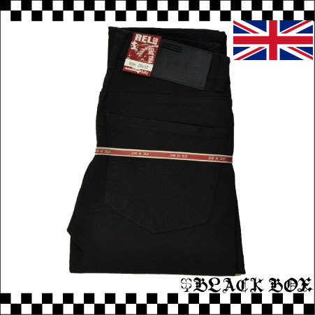 RELCO LONDON レルコ ロンドン Skinny スキニー ストレッチ スリム ブラック デニム パンツ ジーンズ MODS モッズ PUNK パンク イギリス 30_画像2