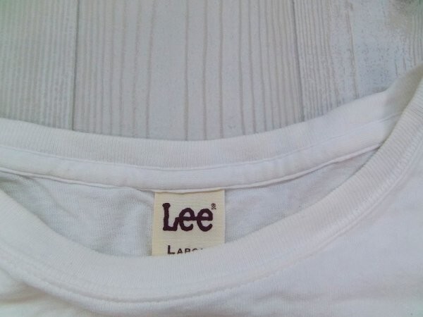 LEE RIDERS リー メンズ ビッグロゴプリント コットン ロンT 長袖Tシャツ L 白_画像2