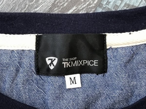 TK MIXPICE タケオキクチ メンズ ニットポケット付き 半袖Tシャツ M 紺_画像2