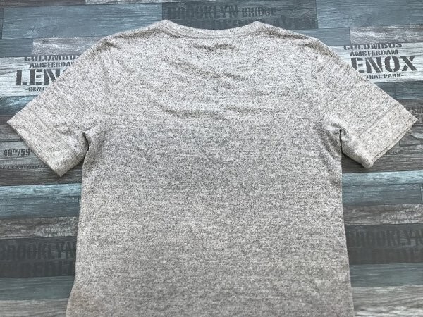 Abercrombie & Fitch アバクロ メンズ ビッグロゴプリント ストレッチ 半袖Tシャツ L グレー_画像3