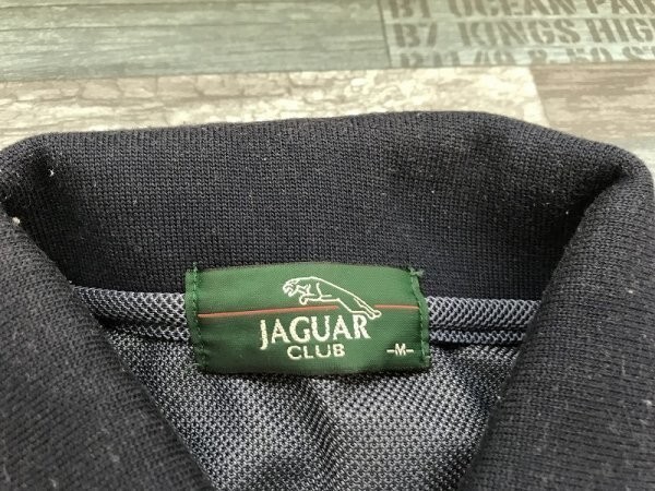 JAGUAR CLUB ジャガークラブ メンズ ロゴ刺繍 ポリエステル 半袖ポロシャツ M グレーネイビー_画像2