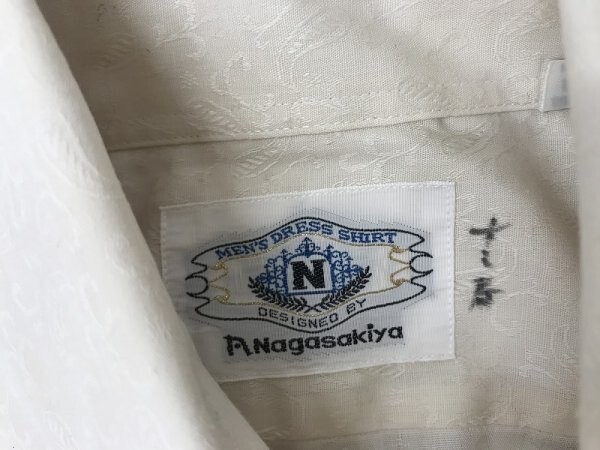 NAGASAKIYA メンズ ペイズリー レトロ 長袖シャツ ライトベージュの画像2