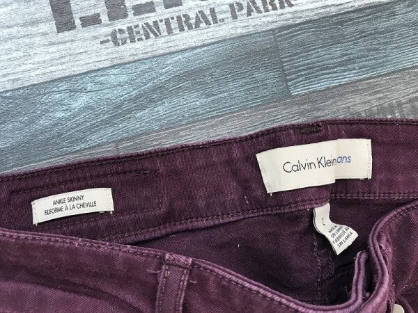 Calvin Klein JEANS カルバンクライン レディース ストレッチ スキニー テーパードカラーパンツ 2 紫_画像2