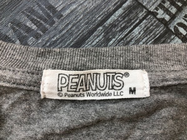 PEANUTS ピーナッツ メンズ プリント 半袖Tシャツ M 杢グレー_画像2